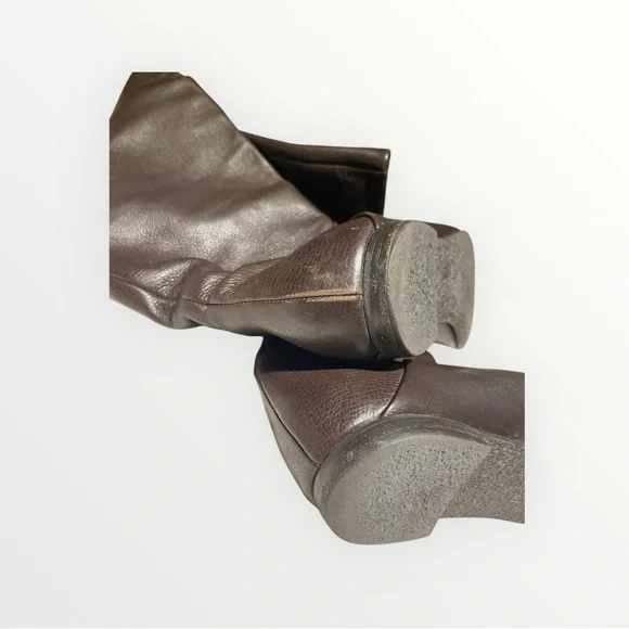 Giuseppe Zanotti Brown Leather Knee-High Boots - Picture 5 of 8